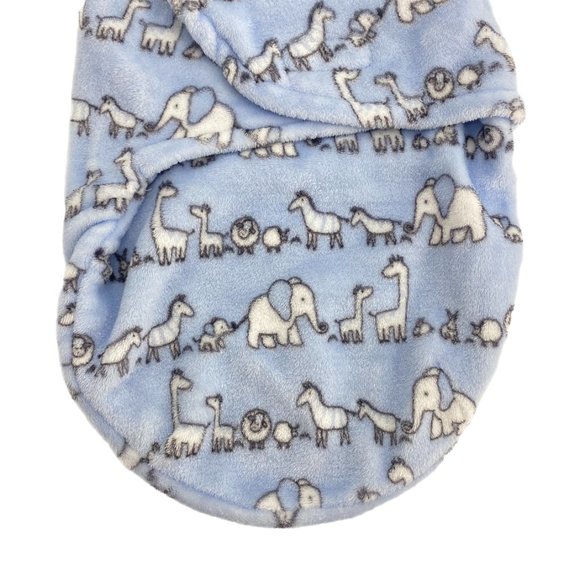 ELEMENTS OF STYLE Baby Family of Animals Light Blue Wrap Swaddle - Picture 3 of 9